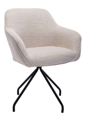 Levi Swivel Fabric Dining Arm Chair